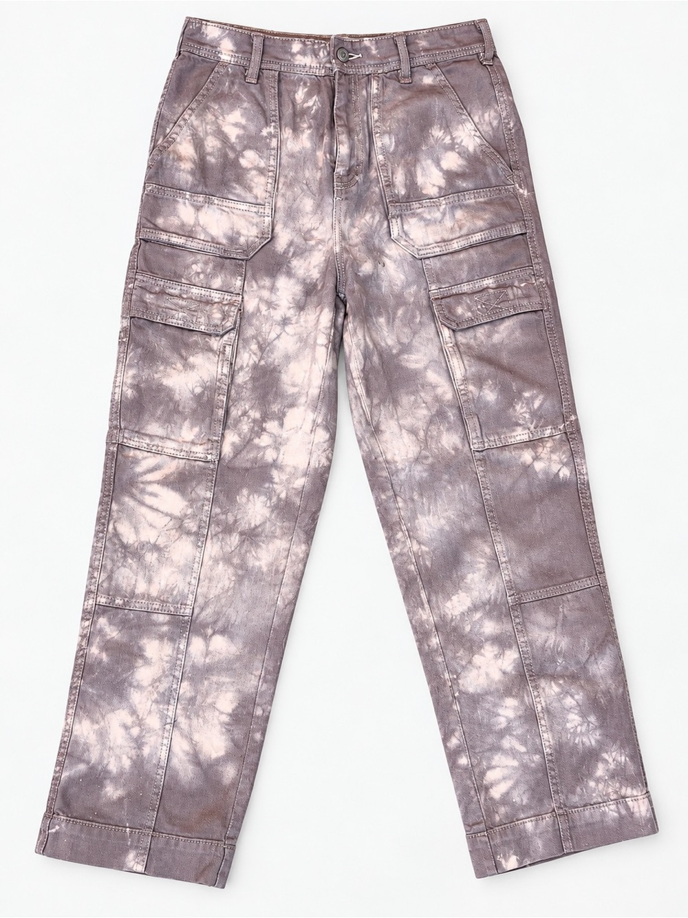 Free People Lavender Tie-Dye Wide Leg Cargo Pants - Picture 2 of 8